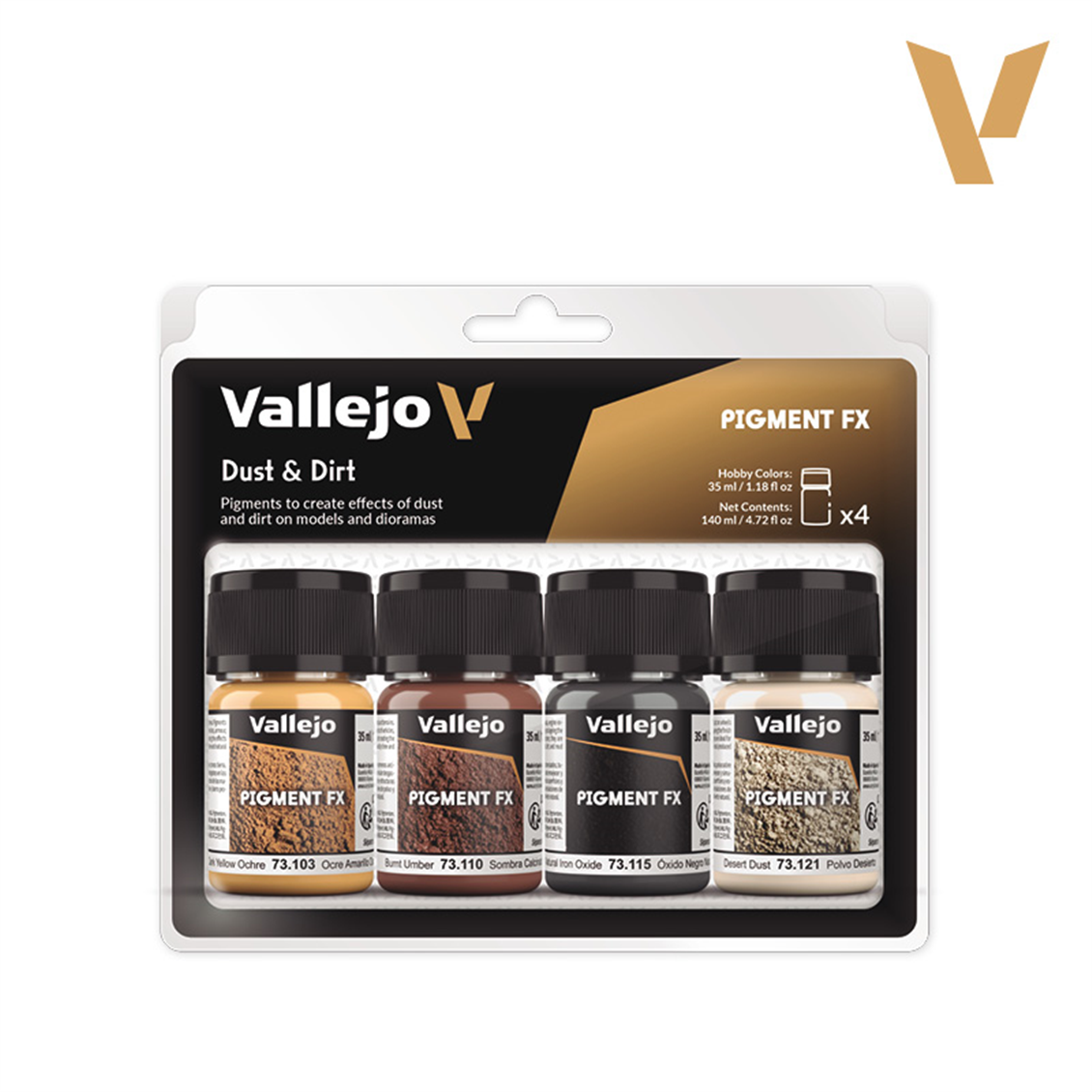 Vallejo 73190 4X35 ml. Dust & Dirt, Model Boyası Diorama Seti