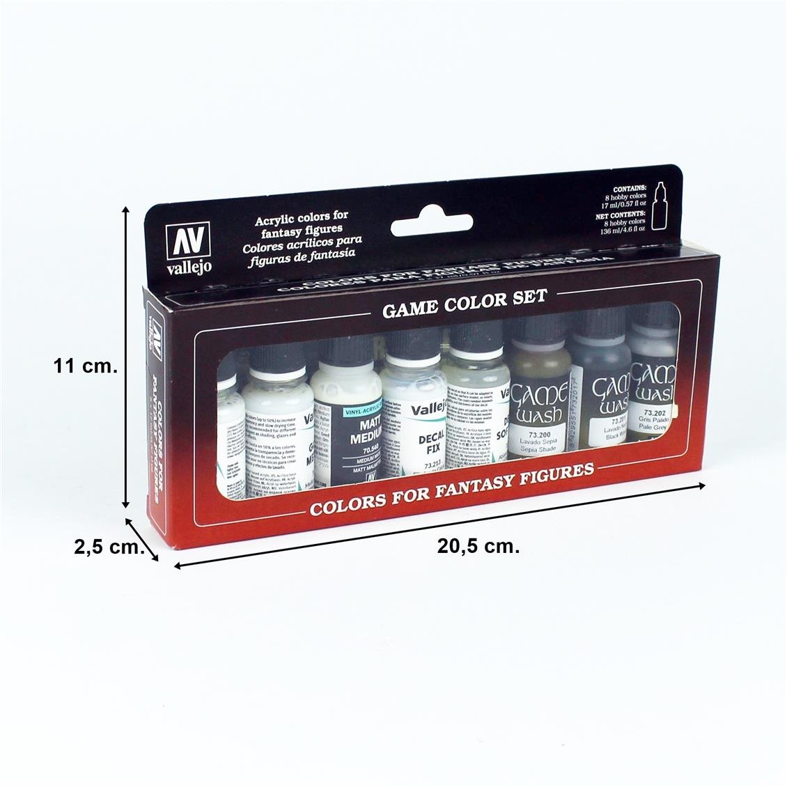 Vallejo 73999 8x17 ml. Auxiliaries Set, Figür Boyası Seti