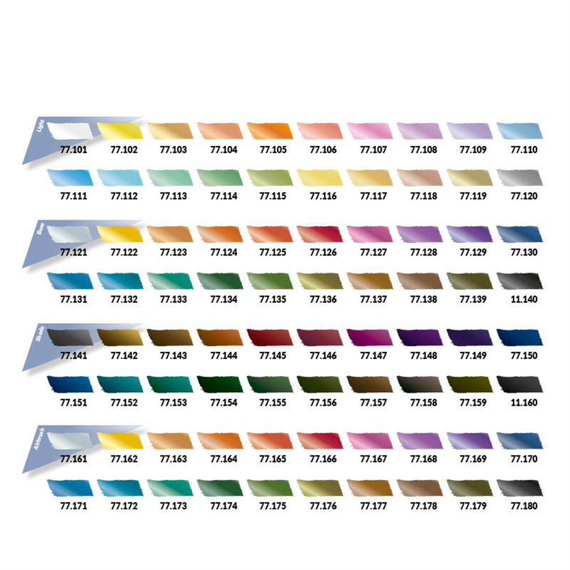 Vallejo 77250 80x18 ml. Çantalı, True Metallic Metal (TMM) Serisi Model Boyası Seti
