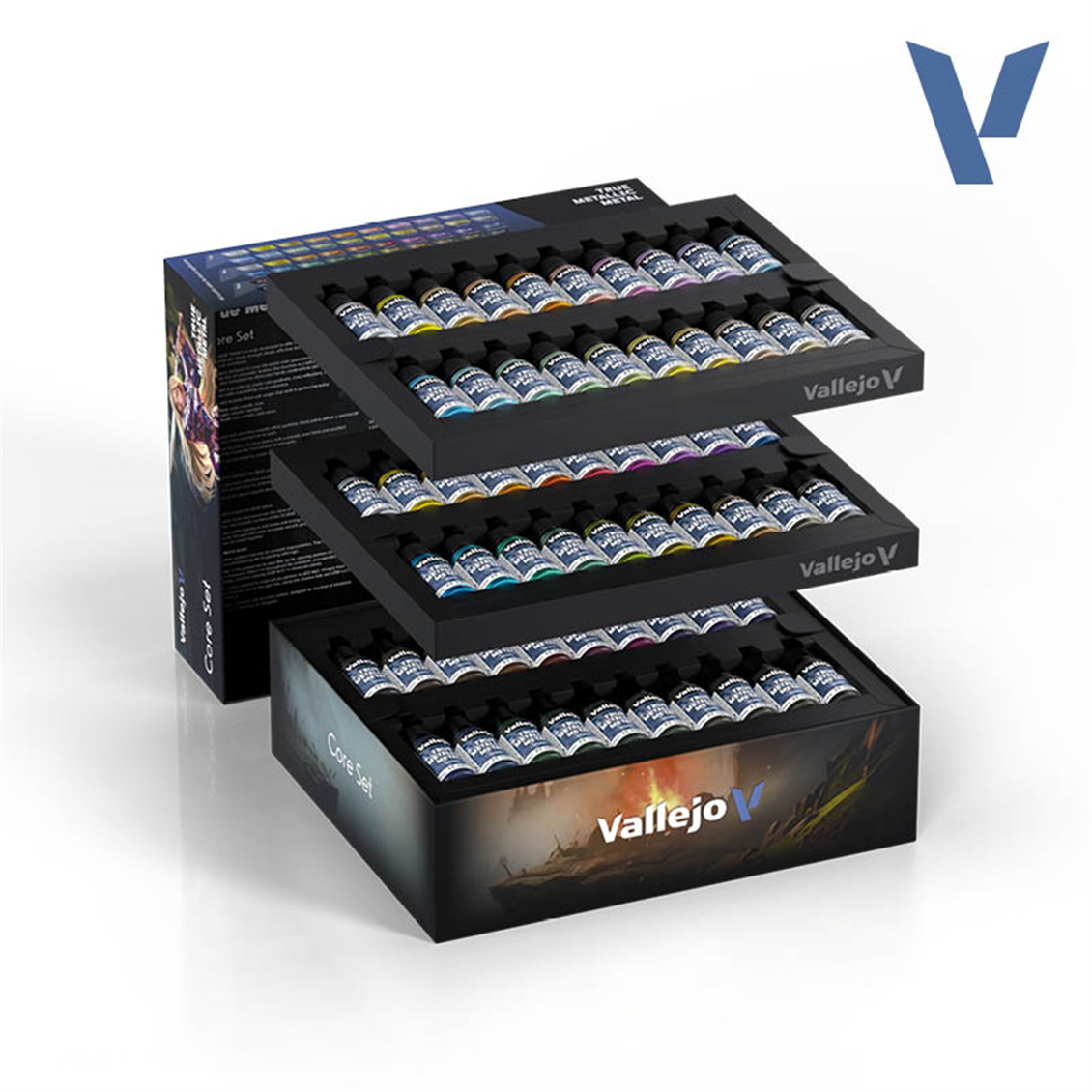 Vallejo 77273 60x18 ml. BSL Sistem Core Set, True Metallic Metal (TMM) Serisi Model Boyası Seti