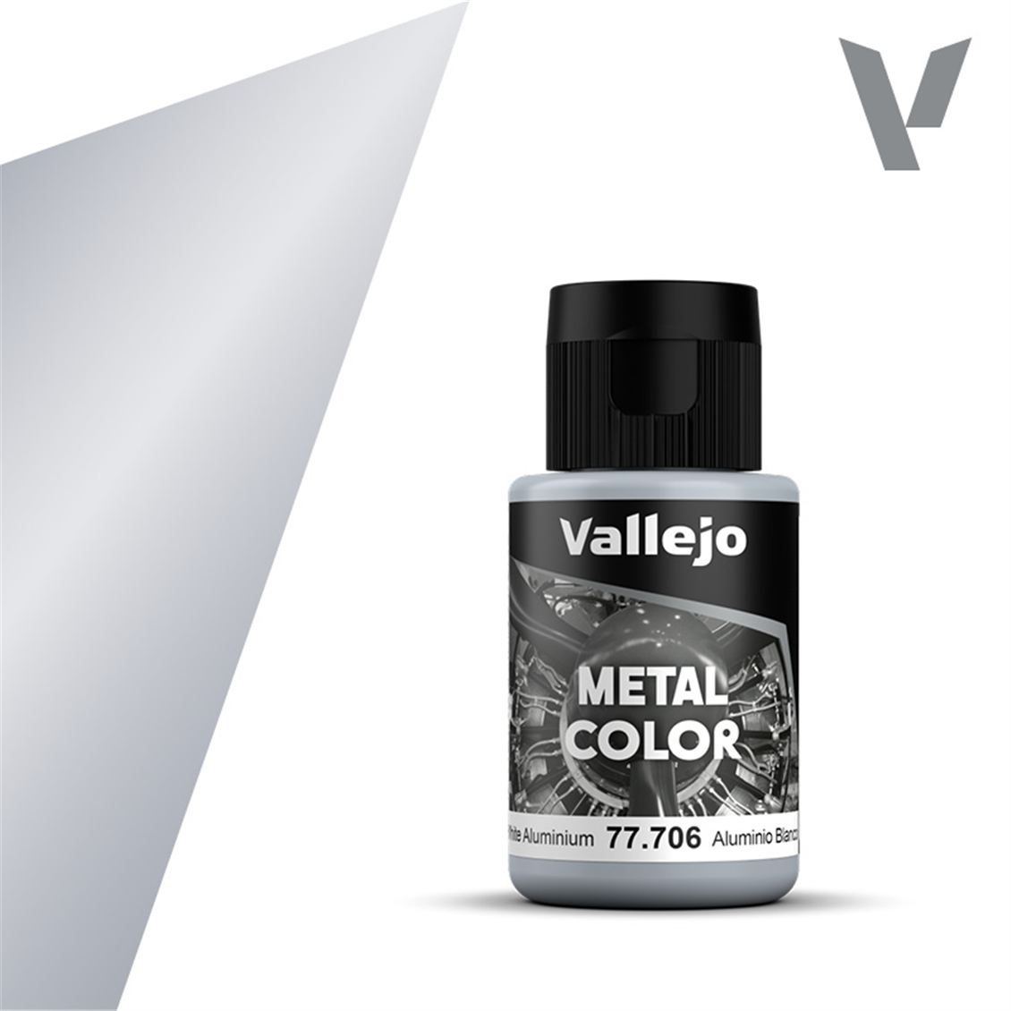 Vallejo 77706 32 ml. White Aluminium, Metal Color Series Model Paint