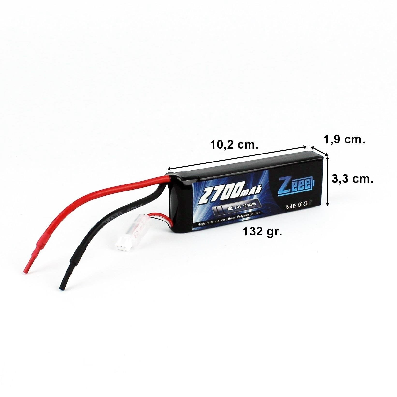 Zeee Power 2S, 7.4 Volt, 2700 mAh, 30C, Fişsiz, Soft Case Li-Po Pil