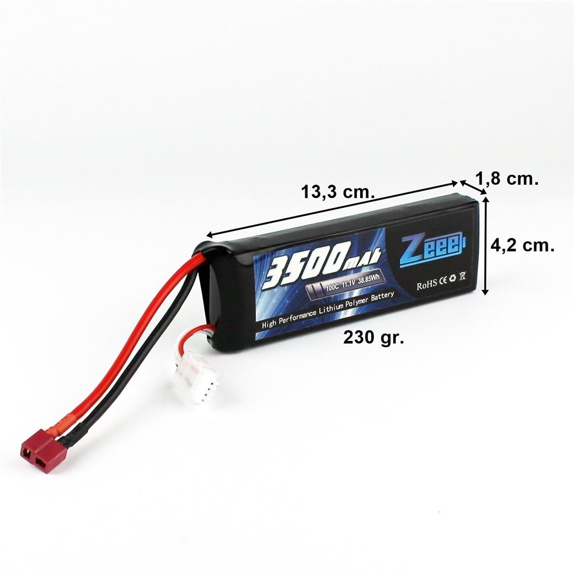 Zeee Power 3S, 11.1 Volt, 3500 mAh, 100C, T-Deans Fişli, Li-Po Pil Grubu