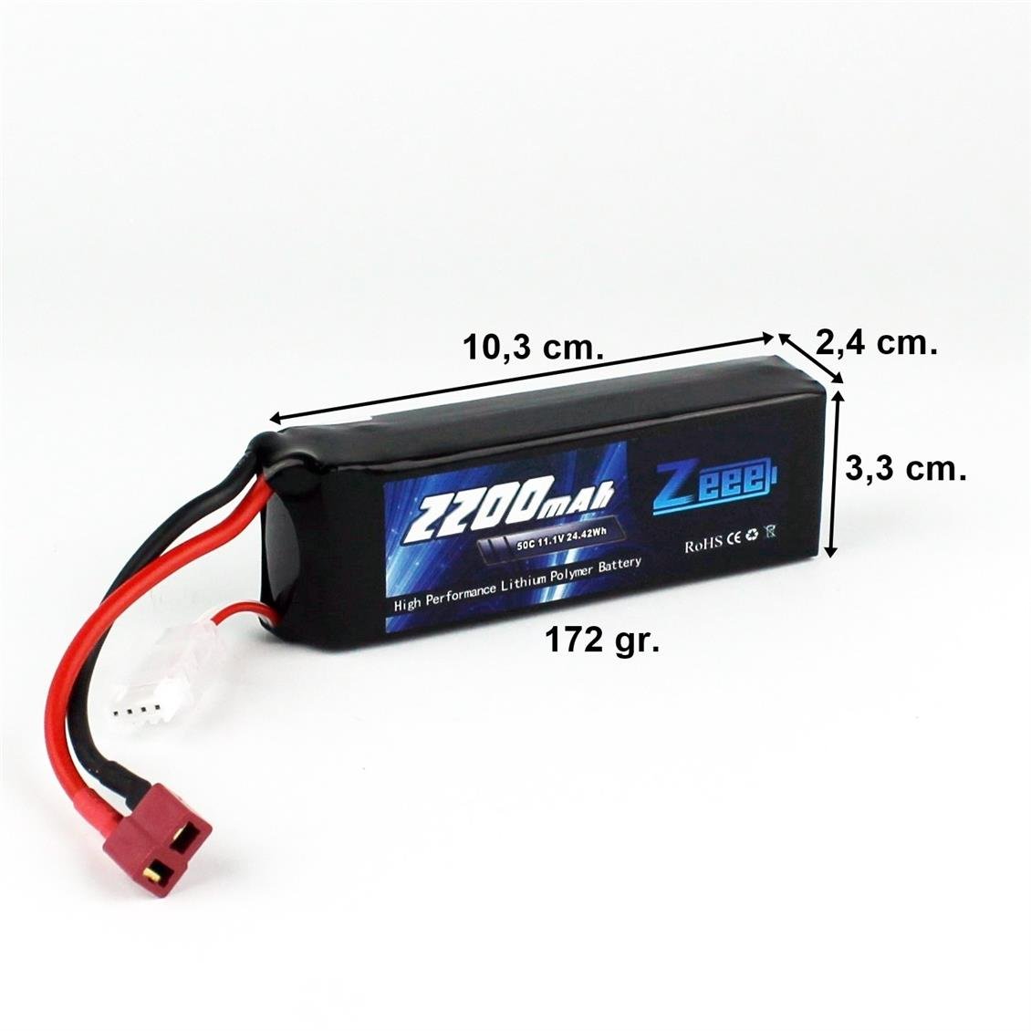 Zeee Power 3S, 11.1 Volt, 2200 mAh, 50C, T-Deans Fişli, Li-Po Pil Grubu