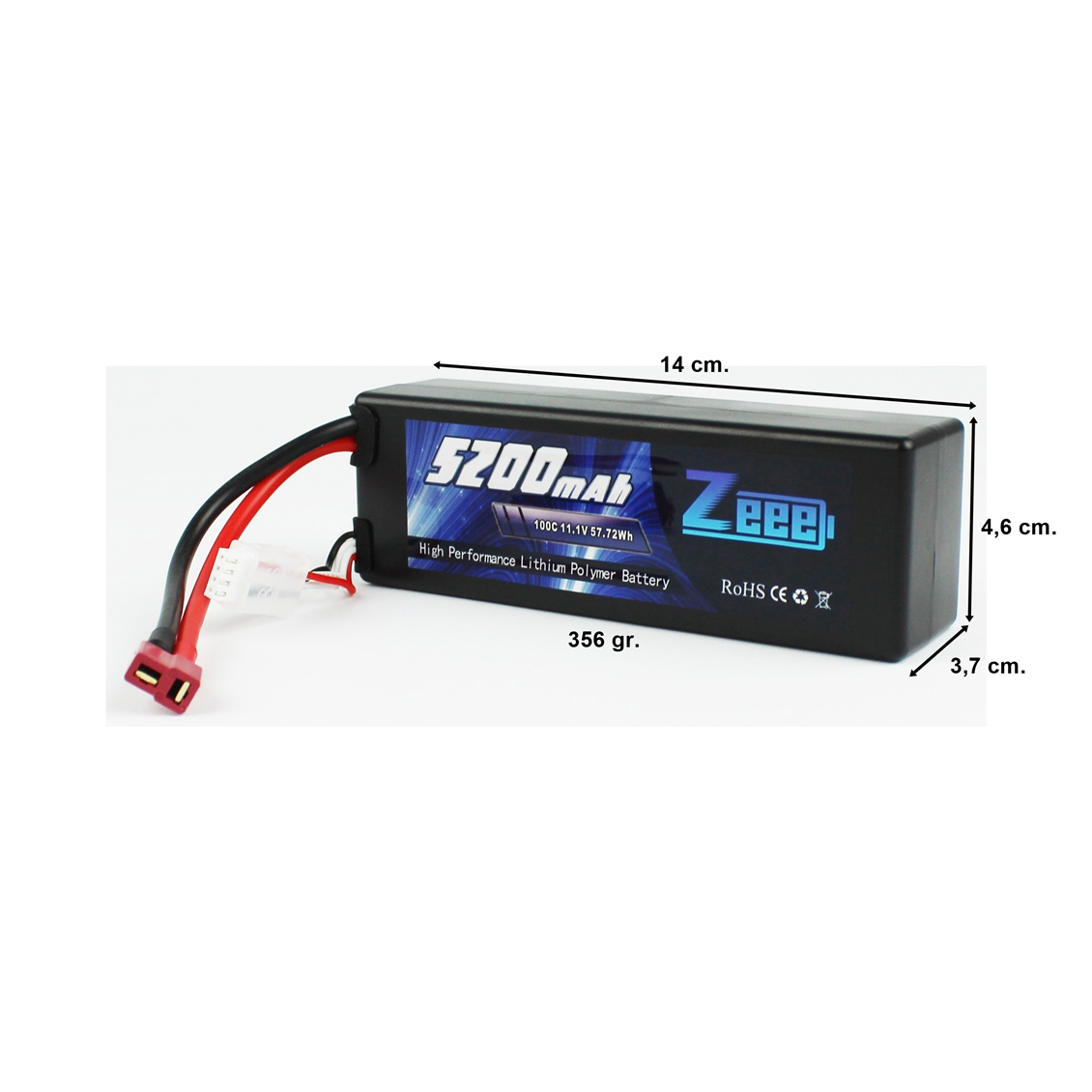 Zeee Power 3S, 11.1 Volt, 5200 mAh, 100C, T-Deans Fişli, Li-Po Pil