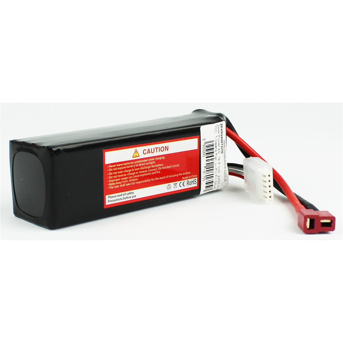 Zeee Power 4S, 14.8 Volt, 2200 mAh, 70C, T-Deans Plug, Li-Po Battery Group