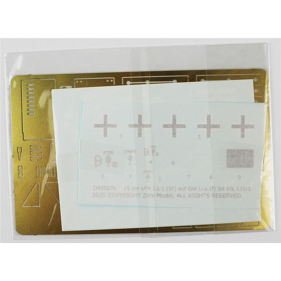 Zimi 35076 1/35 Ölçek, Düz Kasa Yük Wagonu ve 2 Adet 15 cm sFH 13/1 toplu Sd.Kfz.135/1, 3 lü Set, Plastik Model Kiti