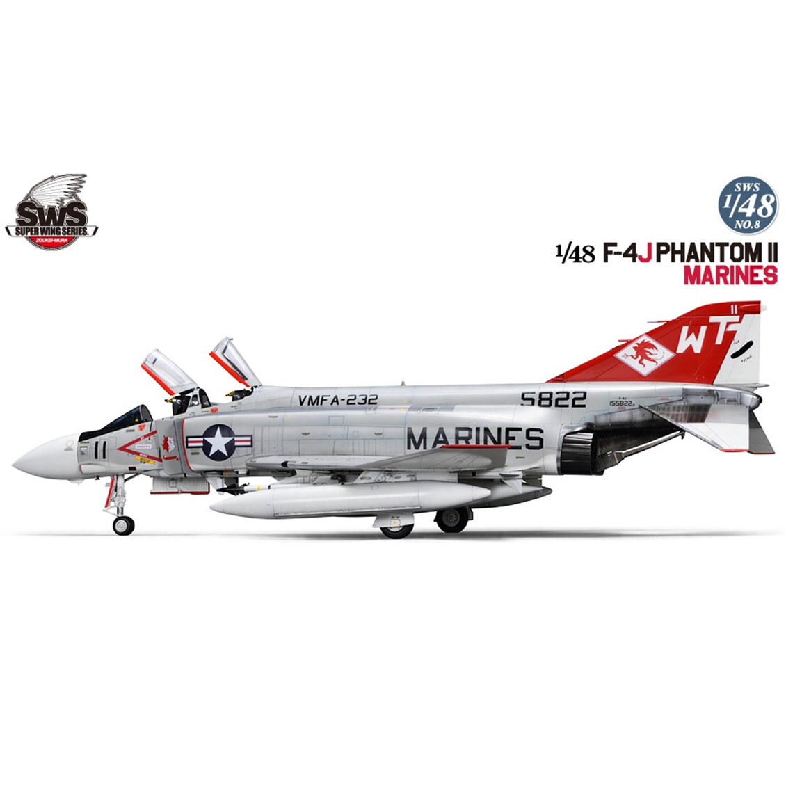 Zoukei Mura SWS48-08 1/48 Ölçek, F-4J Phantom II Marines Savaş Uçağı, Plastik Model Kiti