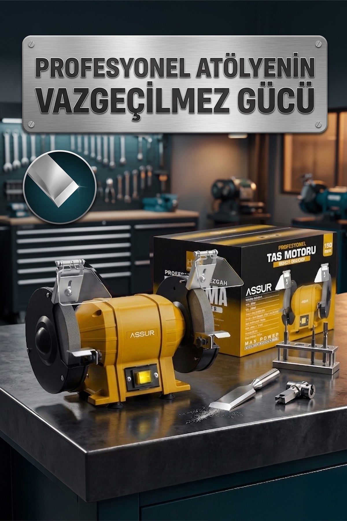 150mm Zımpara Balta Bıçak Bileme Makinesi Taş Motoru Tezgah Üstü Taşlama Makinesi