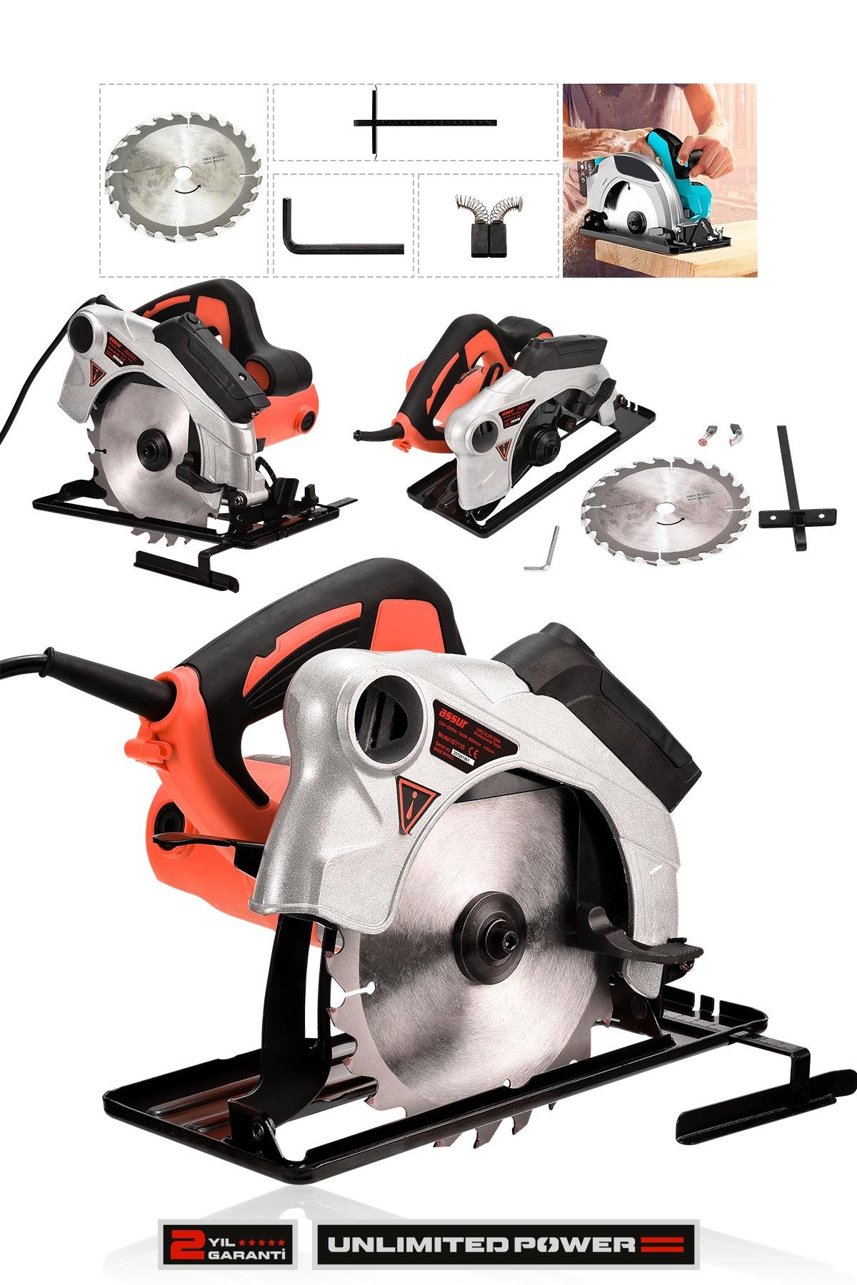 Assur 1400W Elektrikli 185 Mm Daire Testere Makinesi