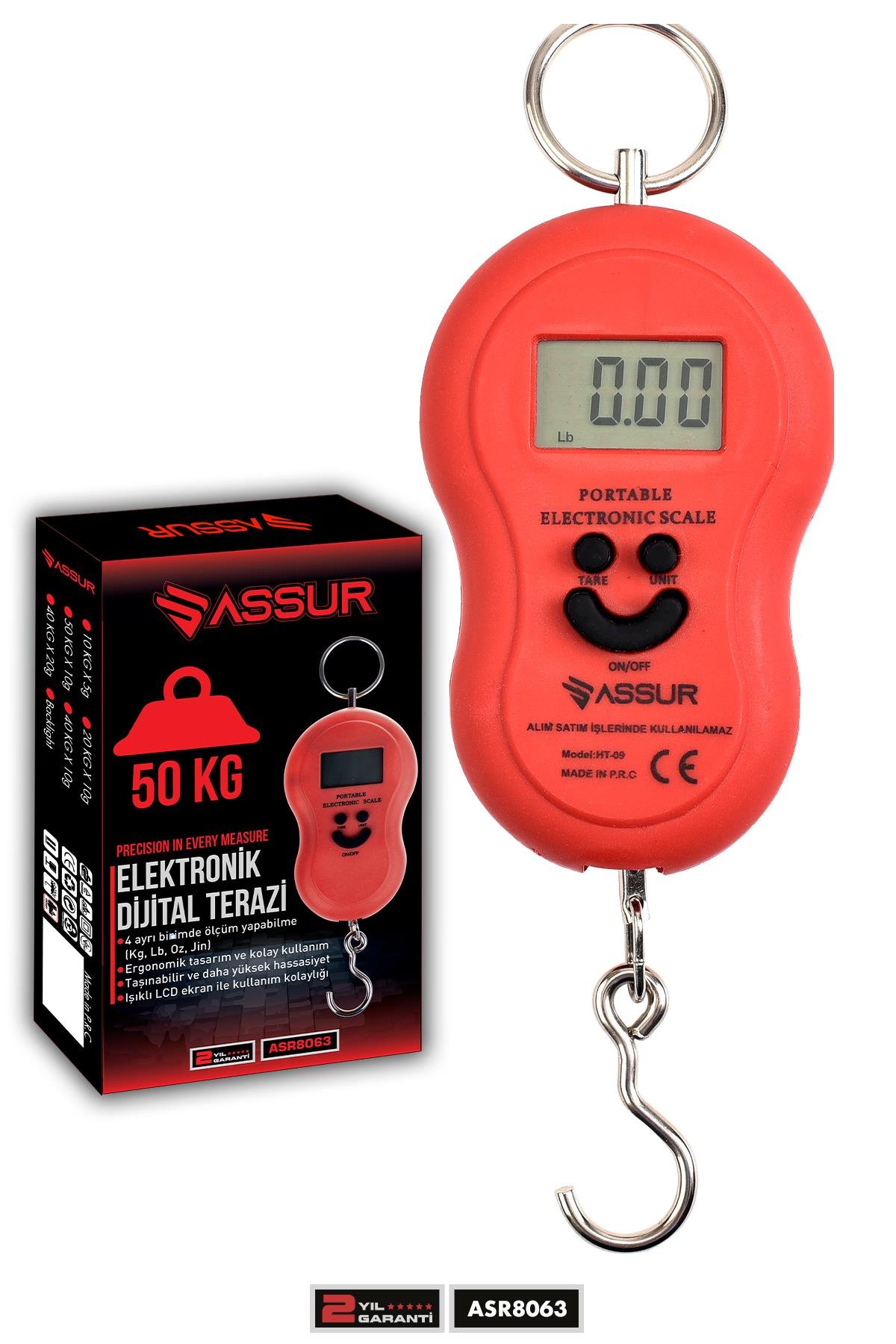 Assur Dijital El Terazisi 4 Ayrı Birim Hassas 50 Kg Kantar Terazi