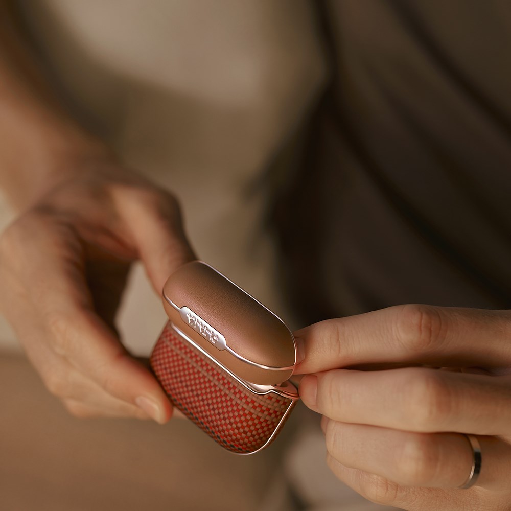 Apple Airpods 4 Kılıf Aramid Fiber Pitaka Tactile Woven Sunset-Moonrise Serisi Kapak