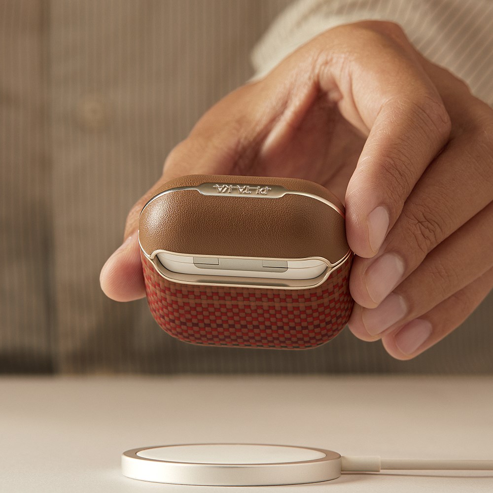 Apple Airpods 4 Kılıf Aramid Fiber Pitaka Tactile Woven Sunset-Moonrise Serisi Kapak