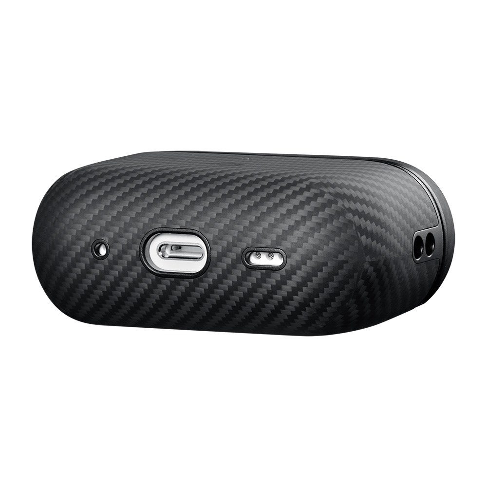Apple Airpods Pro 2 Kılıf 600D Aramid Fiber Pitaka Classic Serisi Black-Grey Twill Kılıf