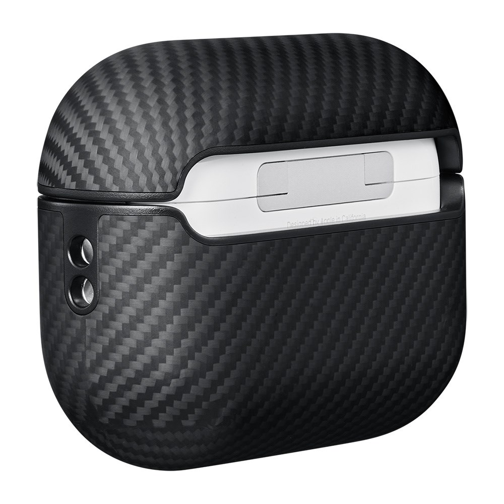 Apple Airpods Pro 2 Kılıf 600D Aramid Fiber Pitaka Classic Serisi Black-Grey Twill Kılıf