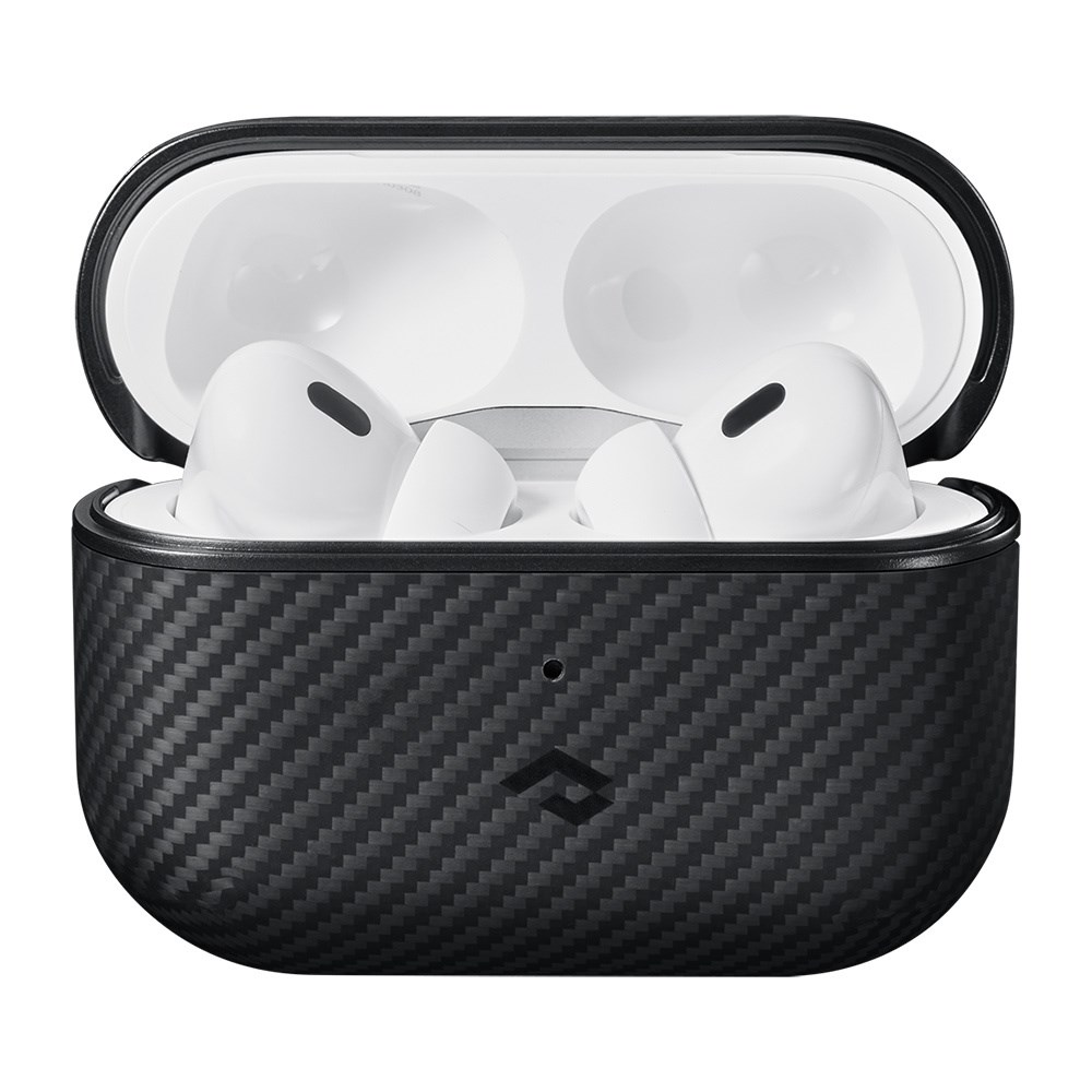 Apple Airpods Pro 2 Kılıf 600D Aramid Fiber Pitaka Classic Serisi Black-Grey Twill Kılıf