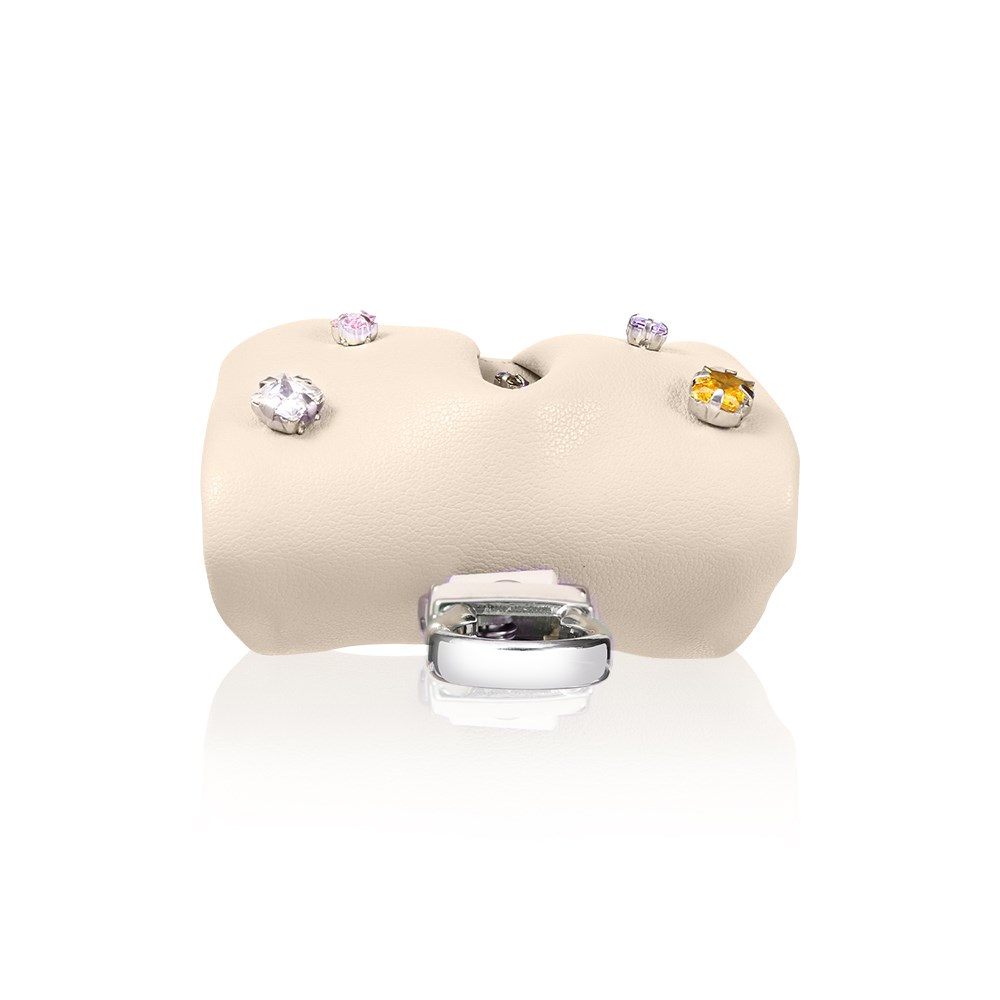 Apple Airpods Pro 2 Kılıf PU Deri Çanta Tasarımlı Taşlı Pynana Sugar Cube Serisi Kapak