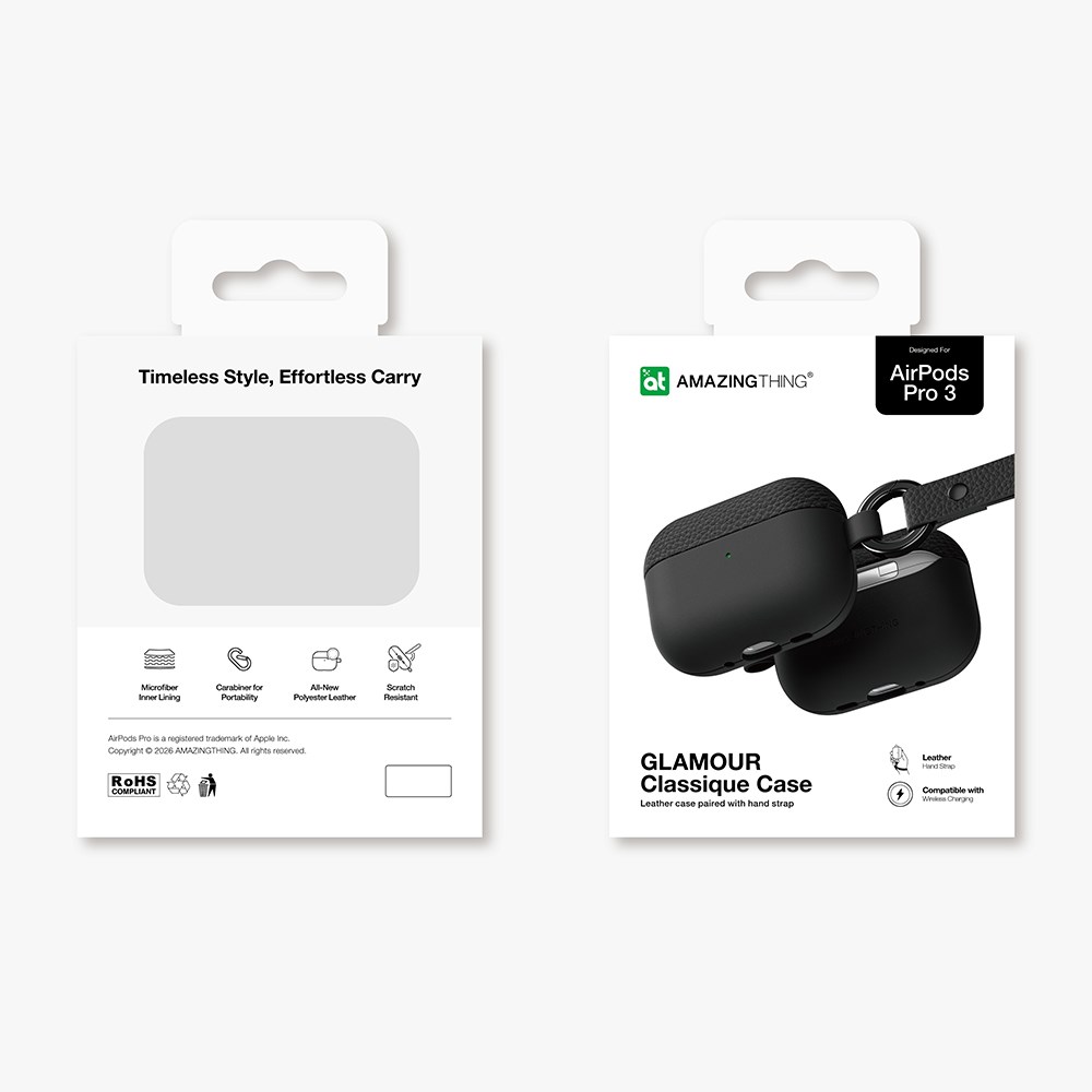 Apple AirPods Pro 3 Amazingthing Glamour Classique Serisi Deri Tasarımlı Kapak