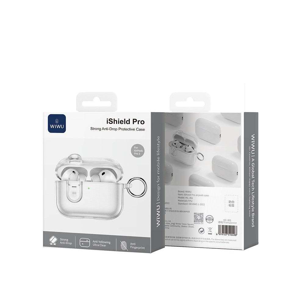Apple Airpods Pro 3 Wiwu iShield Pro HC-301 Airbag Tasarımlı Parmak İzi Bırakmayan Kılıf