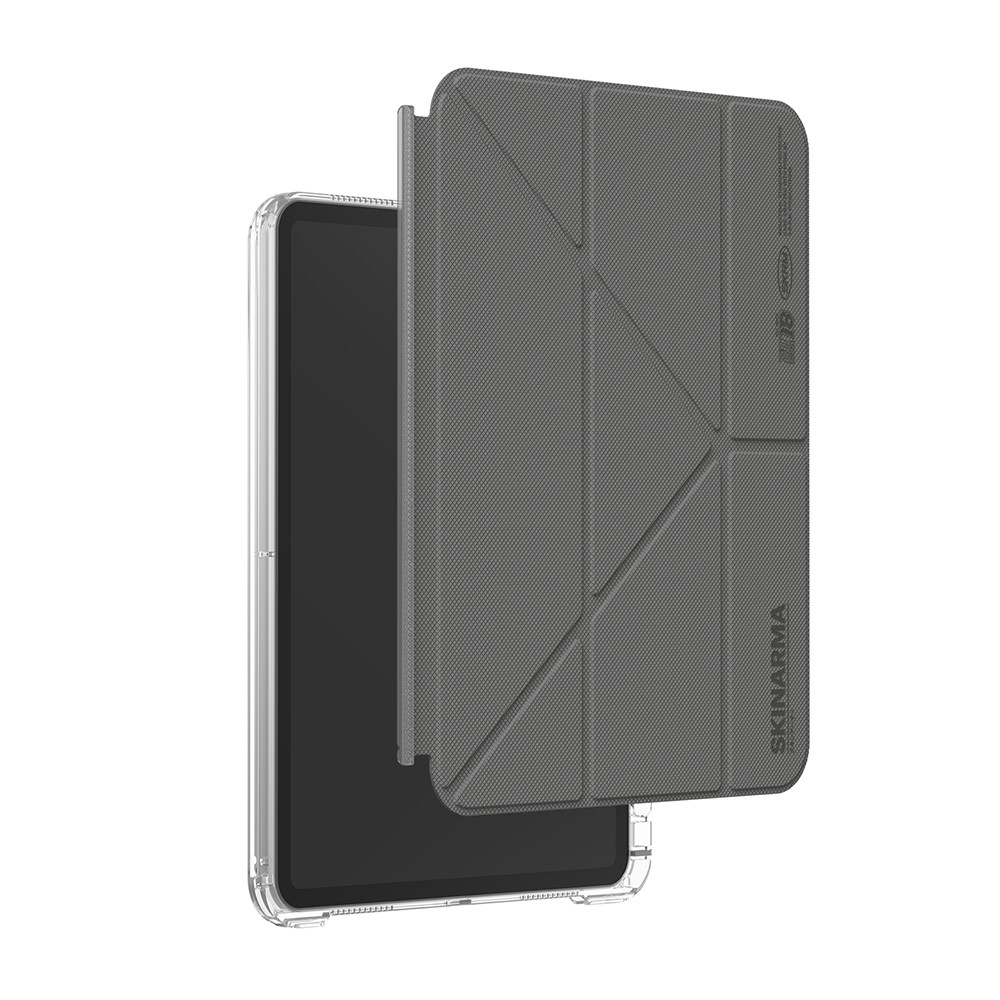Apple iPad 11.Nesil 2025 Kılıf Skinarma Kalemlikli Arkası Şeffaf Standlı Magnetik Zeta Kılıf
