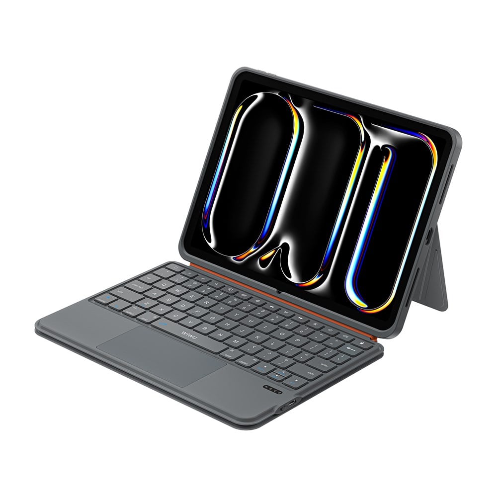 Apple iPad Air 10.9 2020 (4.Nesil) Wiwu MK-005 Combo 3in1 Kalem Bölmeli Klavyeli Standlı Kılıf