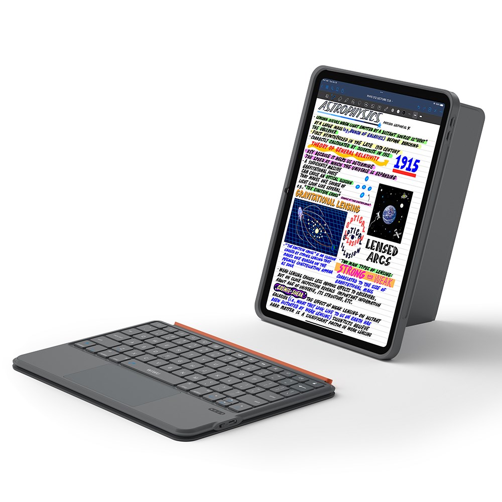 Apple iPad Air 11 2024 Wiwu MK-005 Combo 3in1 Kalem Bölmeli Klavyeli Standlı Kılıf