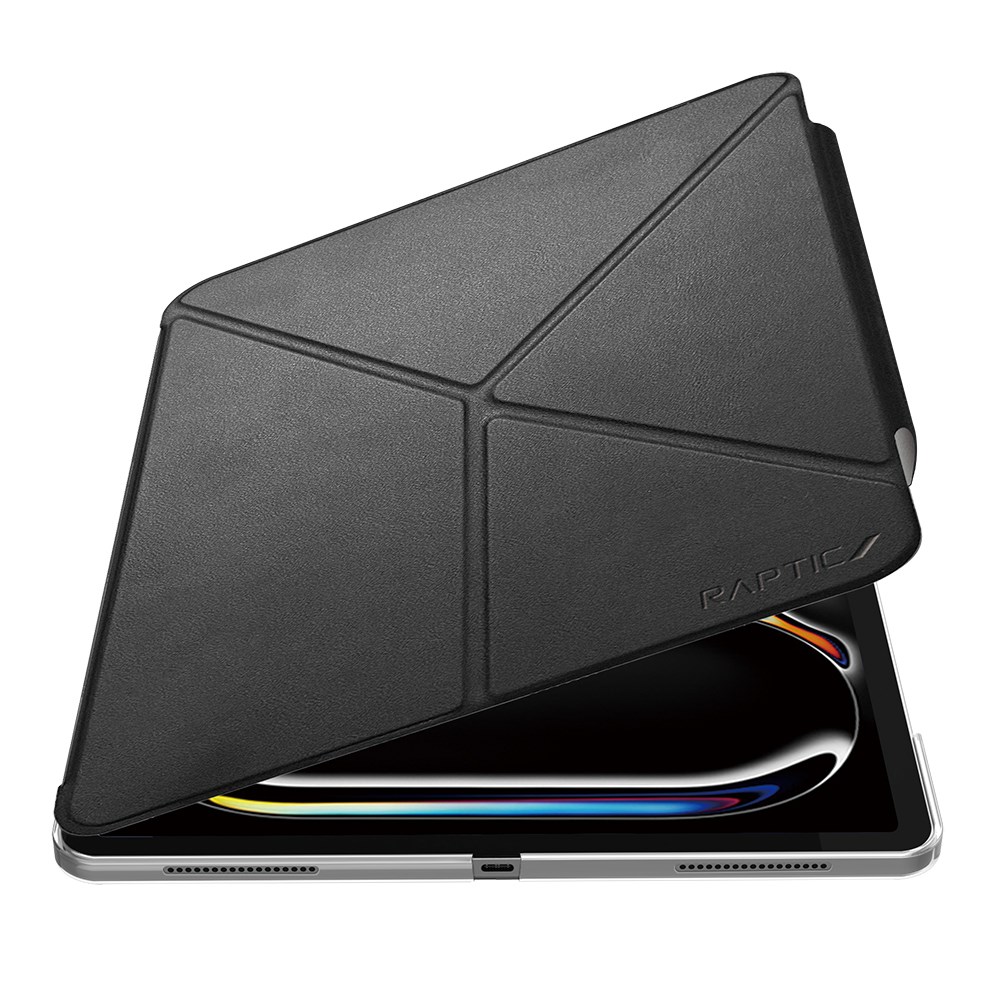 Apple iPad Air 11 2025 M3 Raptic Clear Folio Airbagli Şeffaf Kapaklı Katlanabilir Standlı Kılıf