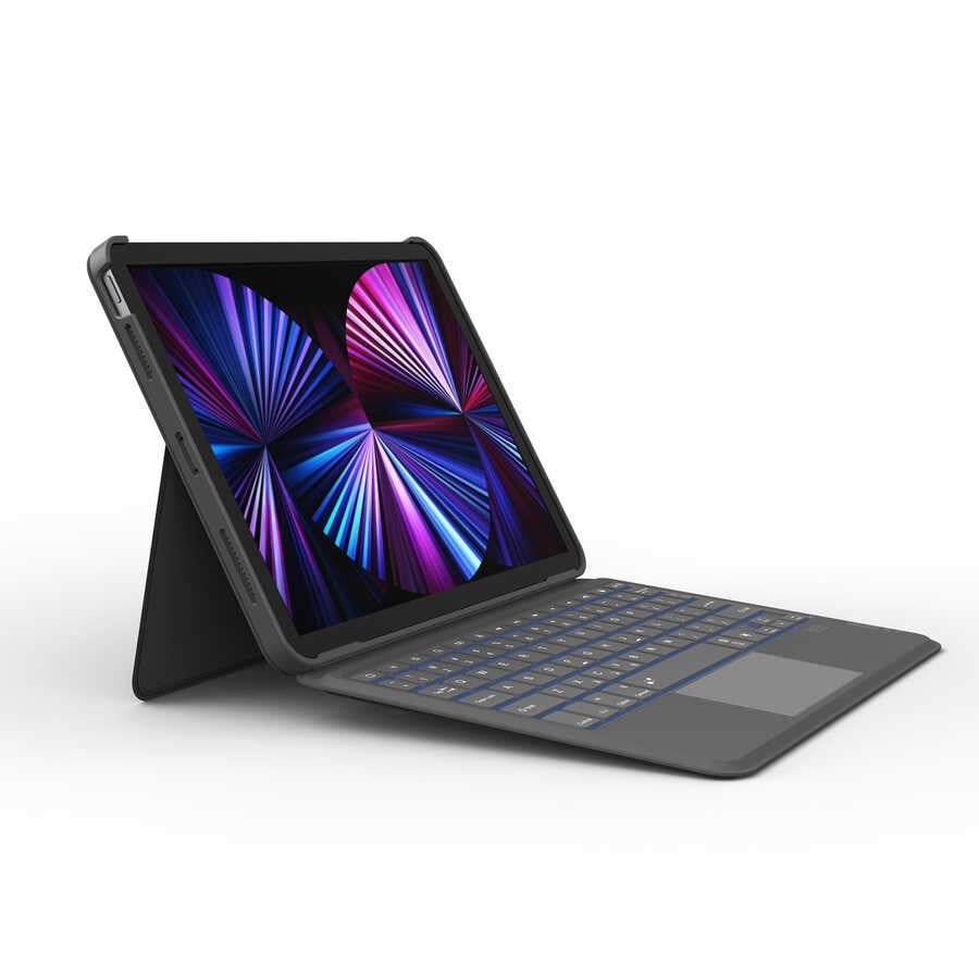 Apple iPad Air 11 2025 M3 Wiwu Combo Led Işıklı Magnetik Standlı Klavyeli Kılıf