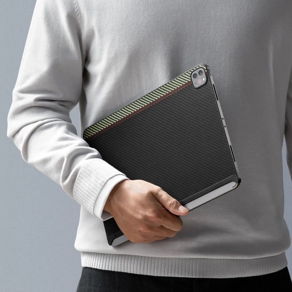 Apple iPad Pro 11 2021 (3.Nesil) Kılıf Aramid Fiber Pitaka Ultra-Slim Classic Serisi Tablet Kapak