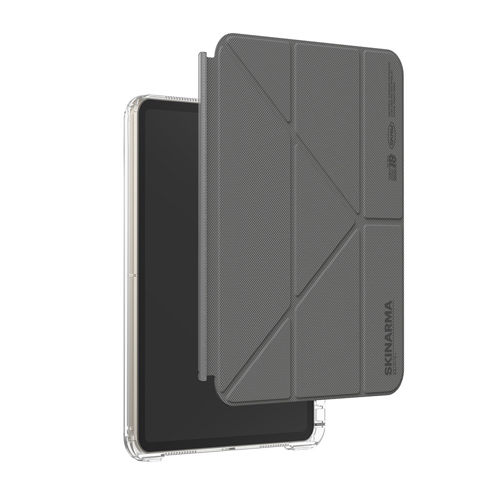 Apple iPad Pro 11 2024 Kılıf Skinarma Kalemlikli Arkası Şeffaf Standlı Magnetik Zeta Kılıf