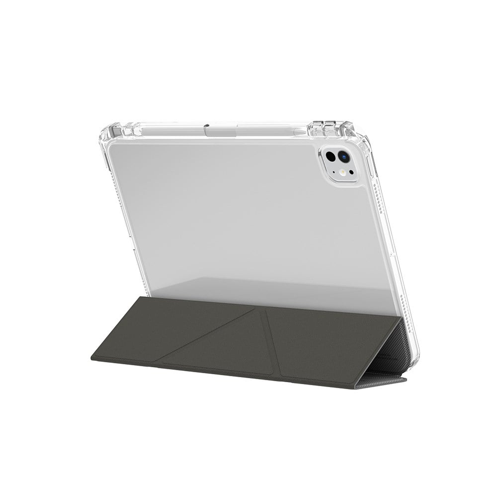 Apple iPad Pro 11 2024 Kılıf Skinarma Kalemlikli Arkası Şeffaf Standlı Magnetik Zeta Kılıf