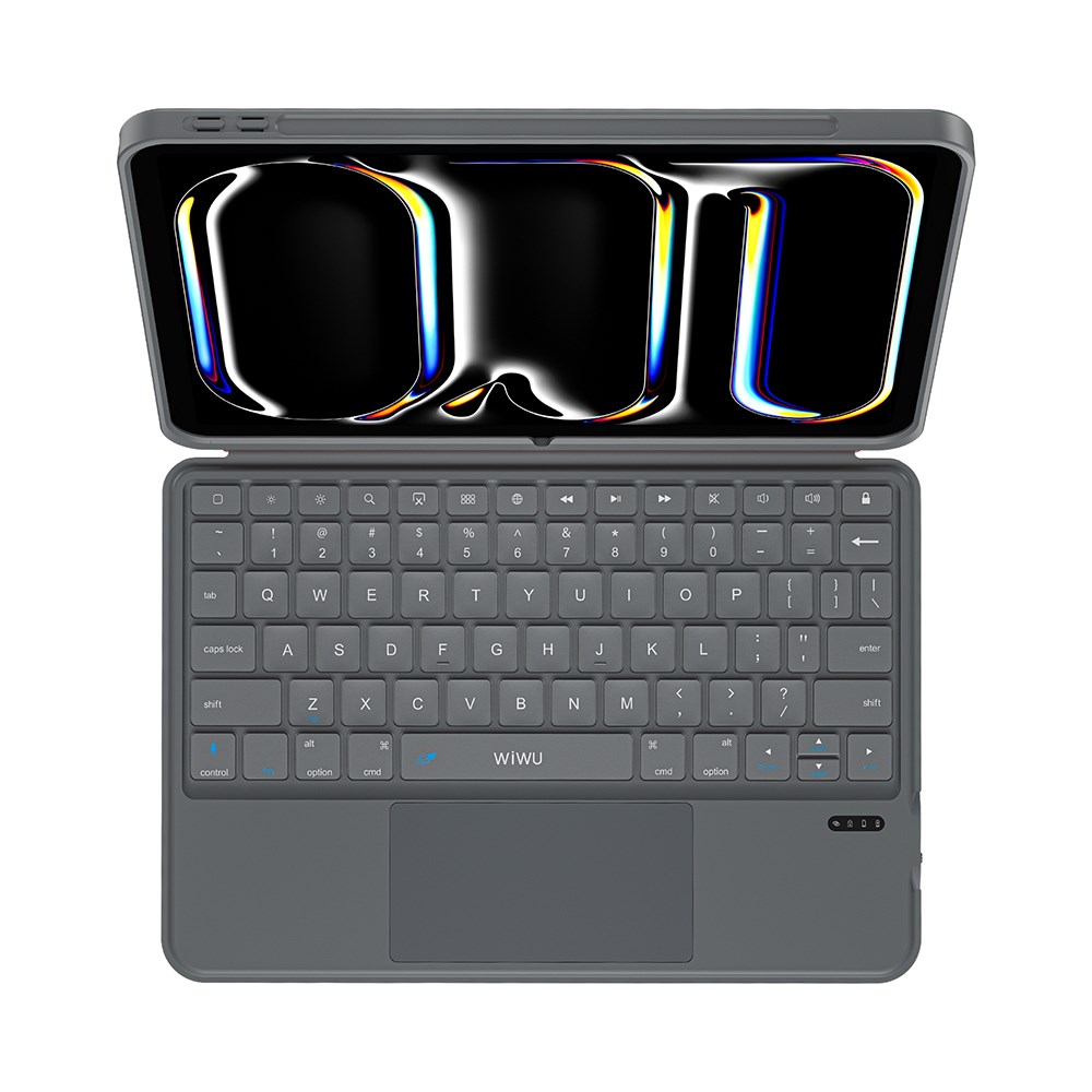 Apple iPad Pro 11.Nesil 2025 Wiwu MK-005 Combo 3in1 Kalem Bölmeli Klavyeli Standlı Kılıf