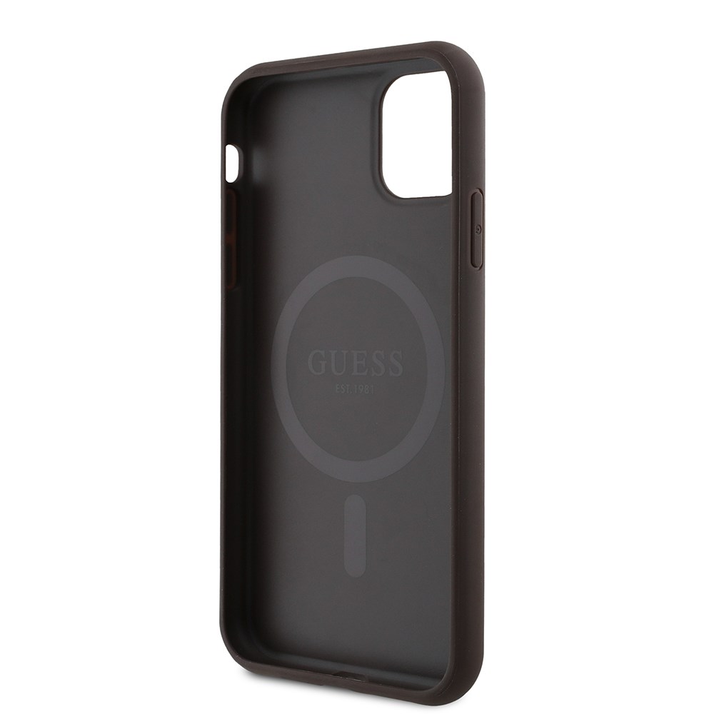 Apple iPhone 11 Kılıf Guess Orjinal Lisanslı 4G Desen Yazı Logolu Kapak