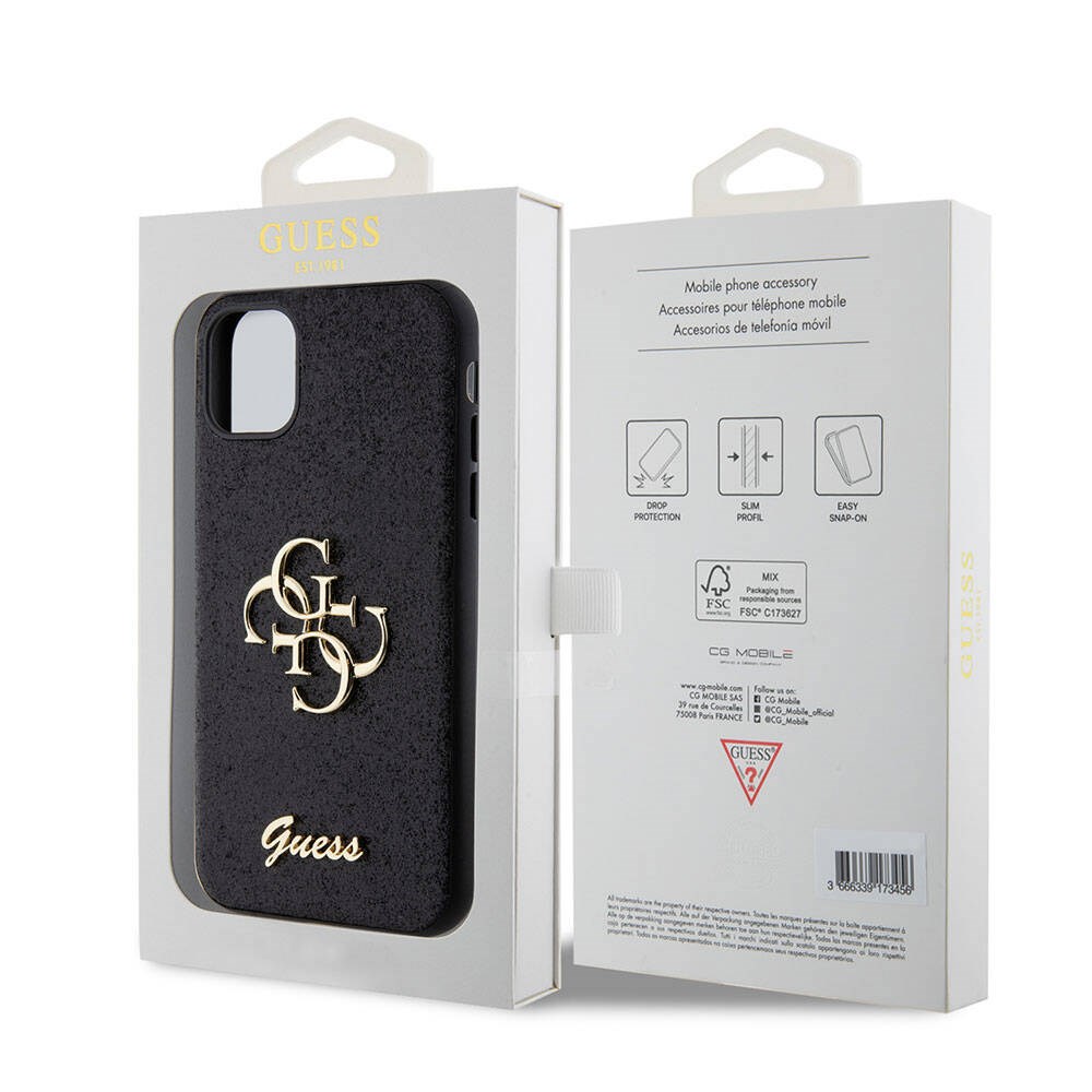 Apple iPhone 11 Kılıf Guess Orjinal Lisanslı 4G Büyük Metal Logolu Glitter Kapak