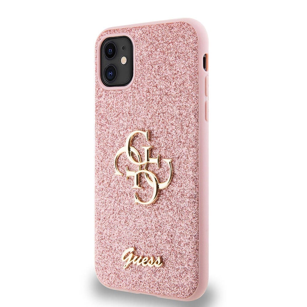 Apple iPhone 11 Kılıf Guess Orjinal Lisanslı 4G Büyük Metal Logolu Glitter Kapak