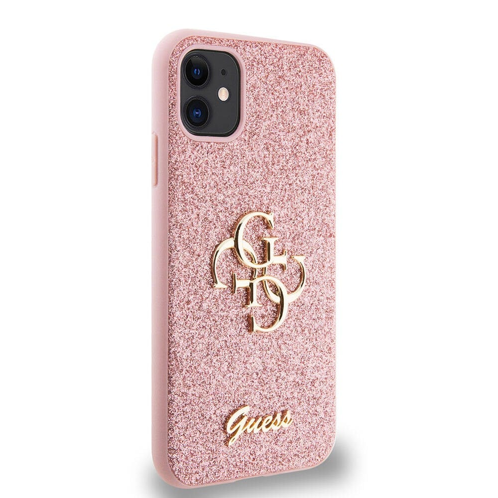 Apple iPhone 11 Kılıf Guess Orjinal Lisanslı 4G Büyük Metal Logolu Glitter Kapak