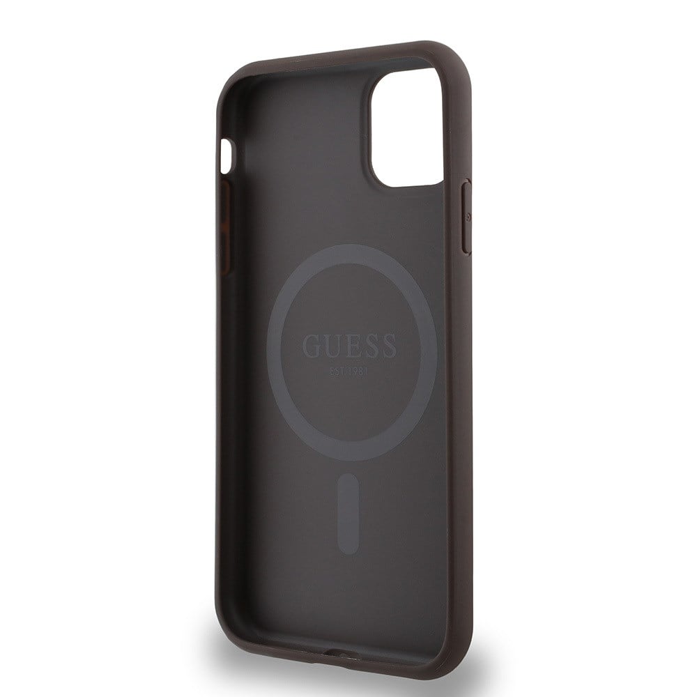 Apple iPhone 11 Kılıf Guess Orjinal Lisanslı M-safe Şarj Özellikli Small 4G Classic Kapak