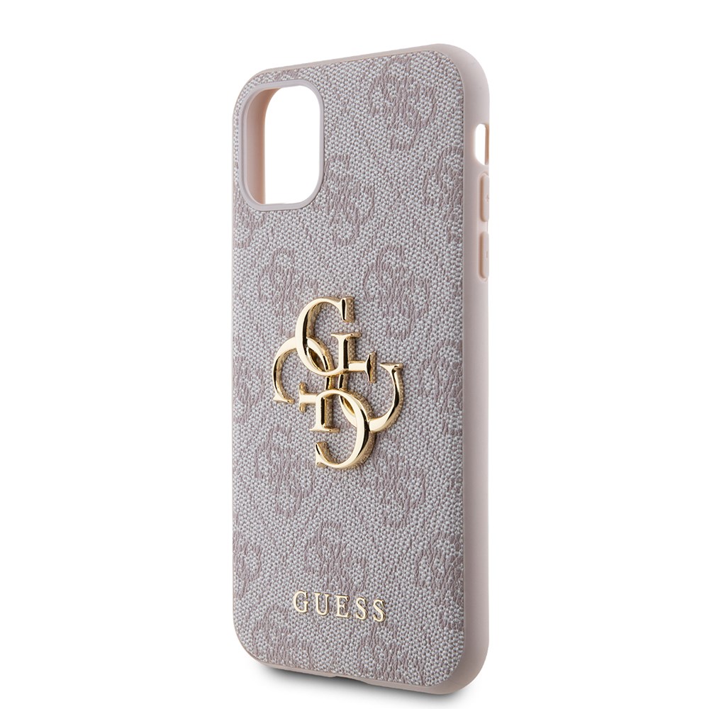 Apple iPhone 11 Kılıf Guess PU Deri Büyük Metal Logo Dizaynlı Kapak