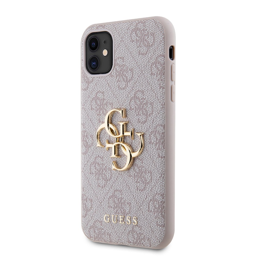 Apple iPhone 11 Kılıf Guess PU Deri Büyük Metal Logo Dizaynlı Kapak