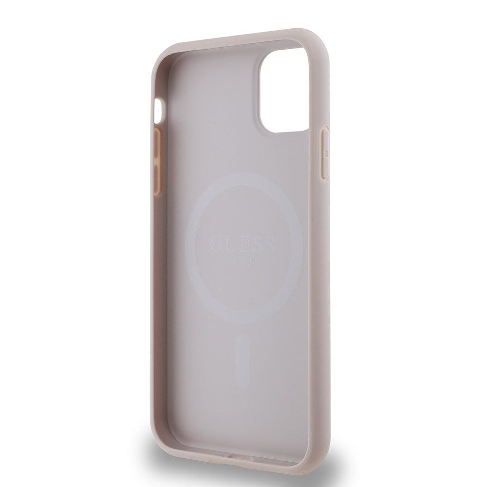 Apple iPhone 12 Kılıf Guess Orjinal Lisanslı M-safe Şarj Özellikli Small 4G Classic Kapak
