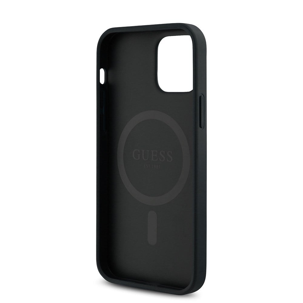 Apple iPhone 12 Pro Kılıf Guess Orjinal Lisanslı M-safe Şarj Özellikli Small 4G Classic Kapak
