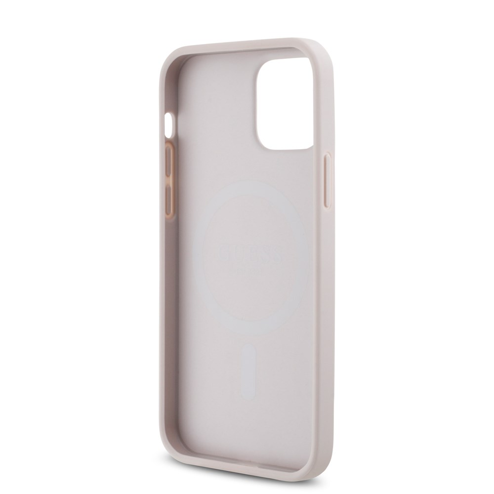Apple iPhone 12 Pro Kılıf Guess Orjinal Lisanslı M-safe Şarj Özellikli Small 4G Classic Kapak