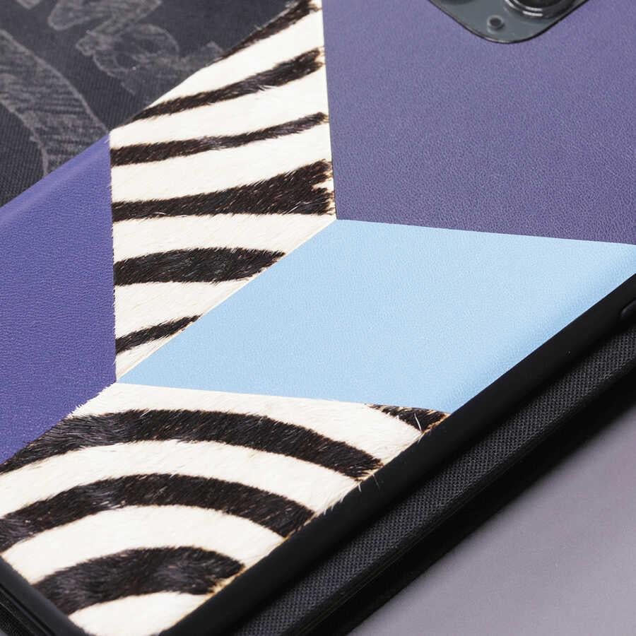 Apple iPhone 12 Pro Kılıf Kajsa Glamorous Serisi Zebra Combo Kapak