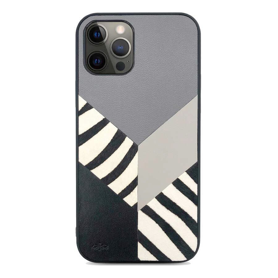 Apple iPhone 12 Pro Kılıf Kajsa Glamorous Serisi Zebra Combo Kapak