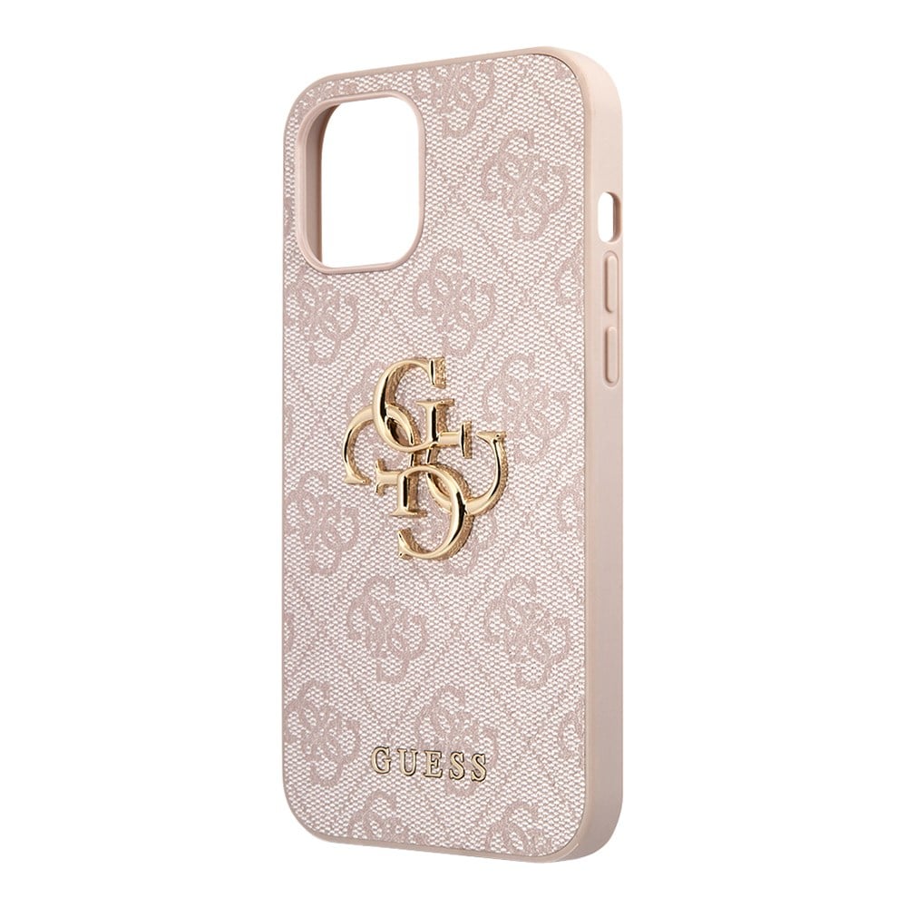 Apple iPhone 12 Pro Max Kılıf Guess Orjinal Lisanslı PU Deri Büyük Metal Logo Dizaynlı Kapak