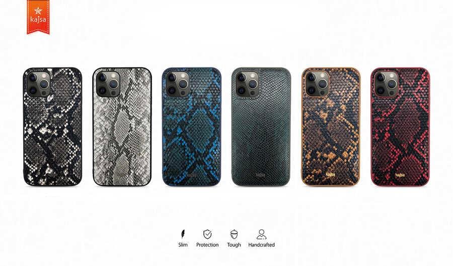 Apple iPhone 12 Pro Max Kılıf Kajsa Glamorous Serisi Snake Pattern Kapak