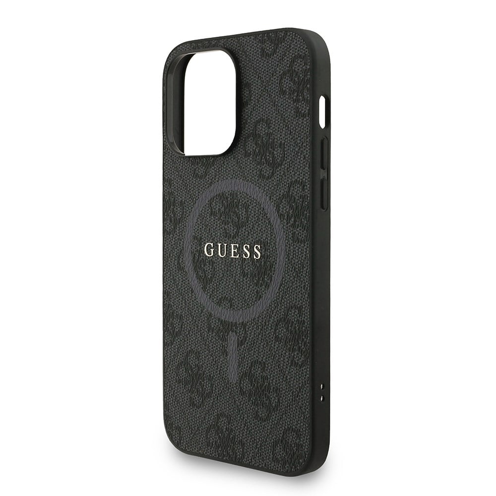 Apple iPhone 13 Pro Max Kılıf Guess Orjinal Lisanslı M-safe Şarj Özellikli PU Deri Bilek Askı İpli Yazı Logolu Kapak