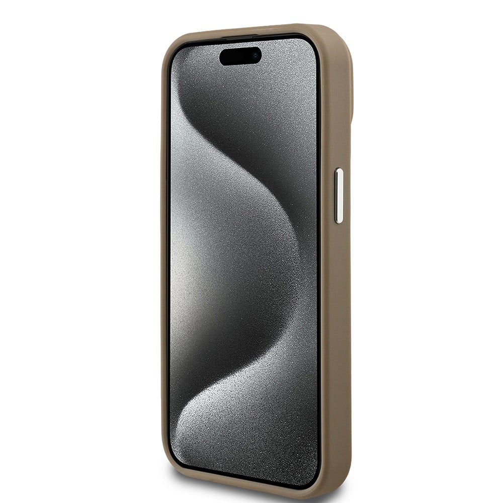 Apple iPhone 14 Kılıf Guess Orjinal Lisanslı M-safe Şarj Özellikli Grained Triangle Kapak