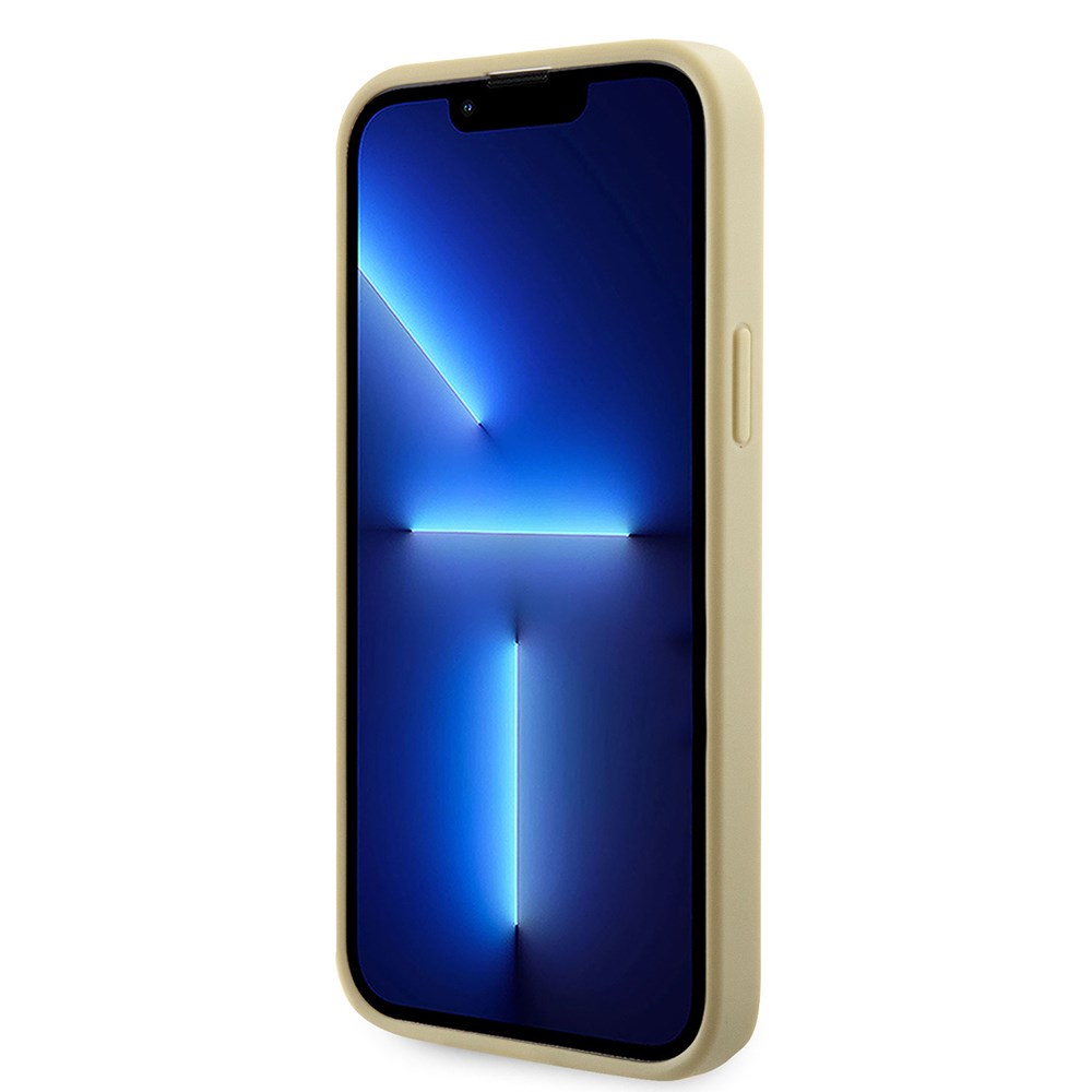 Apple iPhone 14 Kılıf Guess Orjinal Lisanslı Taşlı Arka Yüzey Üçgen Logolu Kapak