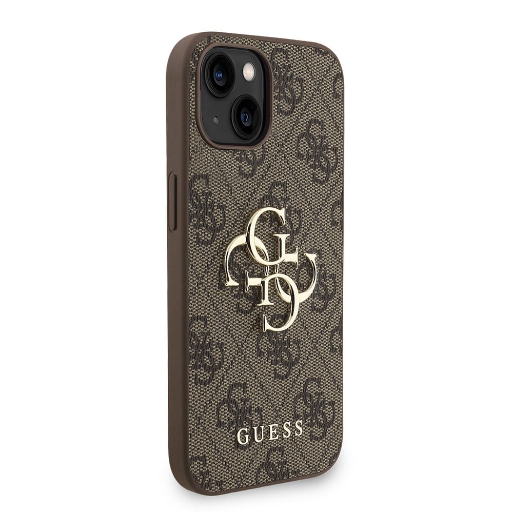 Apple iPhone 14 Kılıf Guess Orjinal Lisanslı PU Deri Bilek Askı İpli Metal Büyük 4G ve Yazı Logolu Kapak